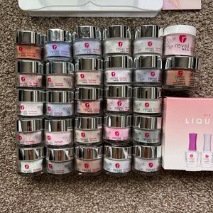 Revel Nail Dip Powder Lot w/liquid set